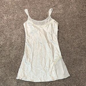 Elegant White Satin Chemise